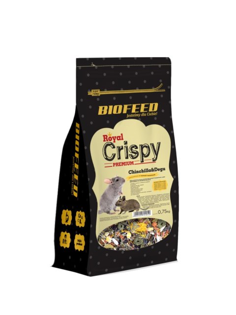 BIOFEED Royal Crispy Premium Chinchilla & Degu 750g - dla szynszyli i koszatniczek