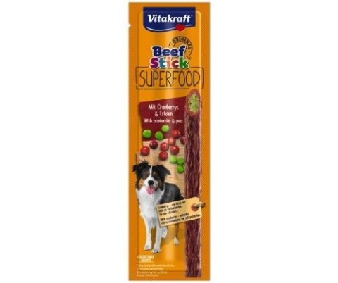 VITAKRAFT BEEF STICK Superfood groszek i żurawina przysmak dla psa 1szt