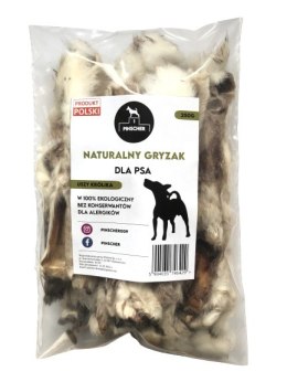 PINSCHER Naturalny gryzak dla psa - USZY KRÓLIKA 250g