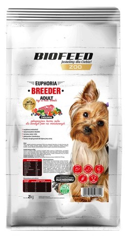 BIOFEED EUPHORIA BREEDER ADULT Mini dla dorosłych psów ras miniaturowych z wołowiną 2kg