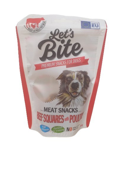 BRIT LET'S BITE MEAT SNACKS BEEF SQUARES POULTRY 80g