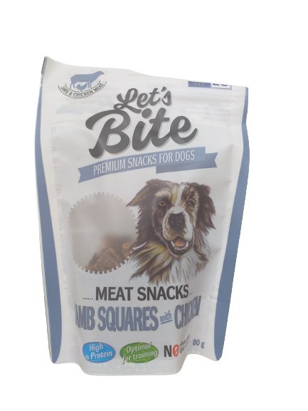 BRIT LET'S BITE MEAT SNACKS LAMB SQUARES CHICKEN 80g