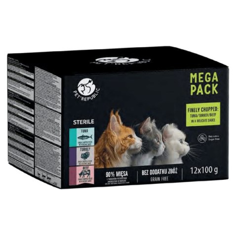 PETREPUBLIC Multipack tuńczyk, indyk, wołowina 12x100g