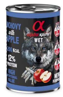 ALPHA SPIRIT Mokra karma dla psa anchois z czerwonym jabłkiem 400g