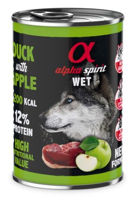 ALPHA SPIRIT Mokra karma dla psa kaczka z jabłkiem 400g