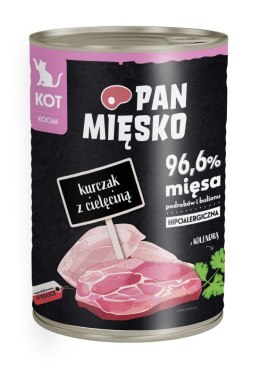 PAN MIĘSKO Karma mokra dla kociąt kurczak z cielęciną 400g